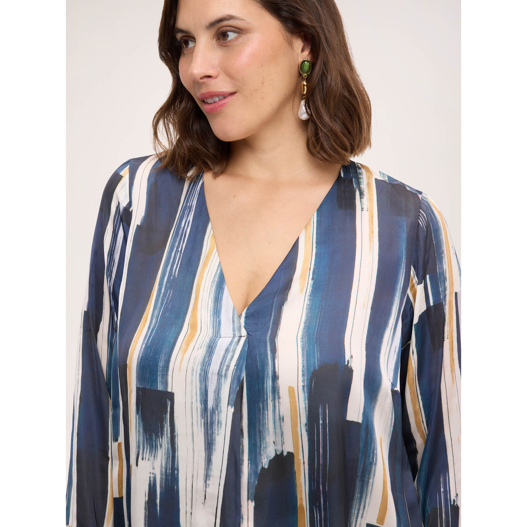 Fiorella Rubino - Blusa in raso con stampa - Blu