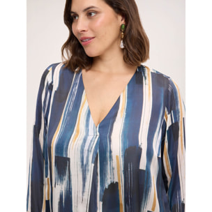 Fiorella Rubino - Blusa in raso con stampa - Blu