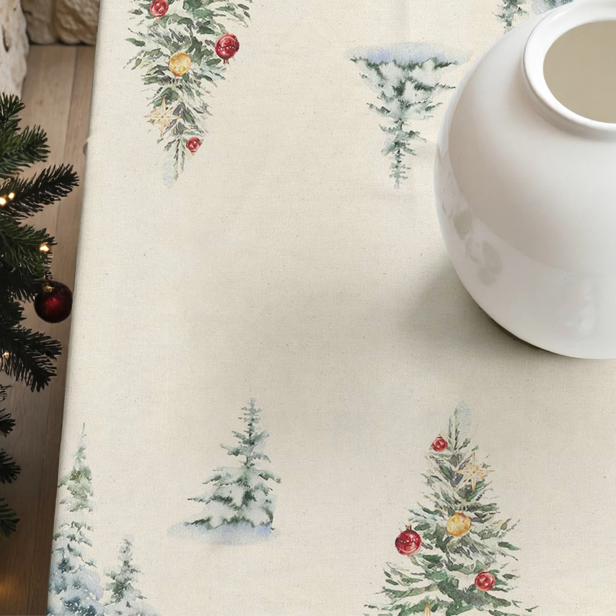 Nappe Anti-tâches Toucher du Tissu Christmas Landscape