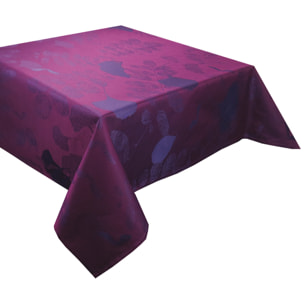 Nappe enduite pur coton jacquard Mille Feuilles Pourpre