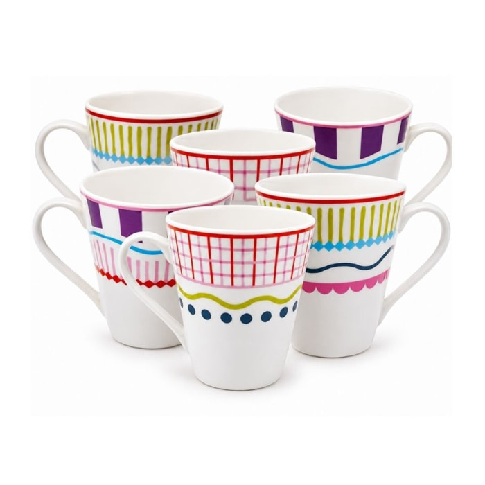 Lot de 6 mugs, RELAX SUNSET