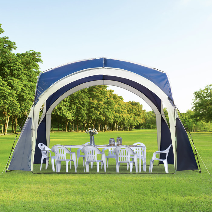 Toldo de Refugio 3,5x3,5 m Toldo Camping Plegable con Gancho Bolsa de Transporte Impermeable y Protección UV para Terraza Playa Picnics Azul