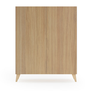 Zapatero Narvik melamina roble dorado puertas impresión vallado 109x90x27 cm