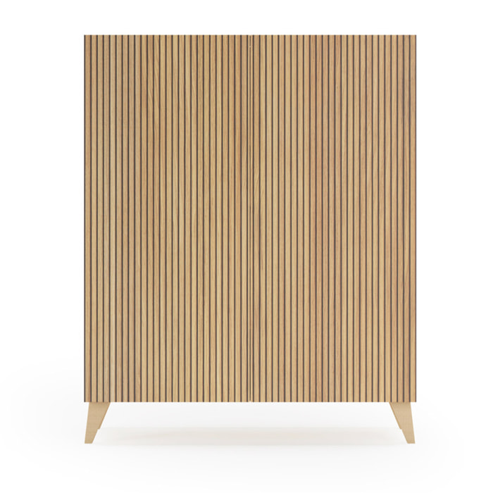 Zapatero Narvik melamina roble dorado puertas impresión vallado 109x90x27 cm