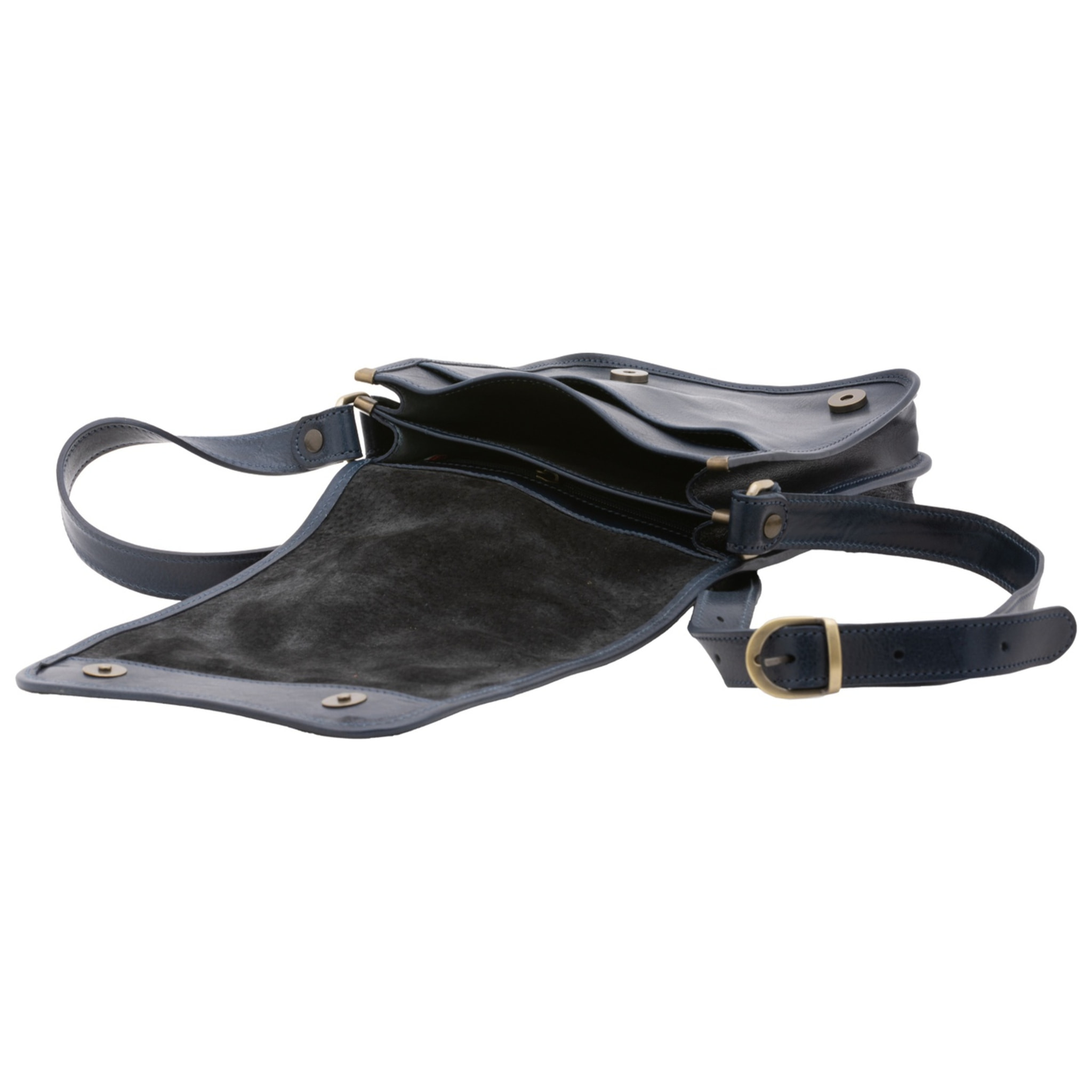 Borsa a tracolla uomo in vera pelle - Modello False - Made in Italy - 23.0 x 20.0 x 9.0 cm
