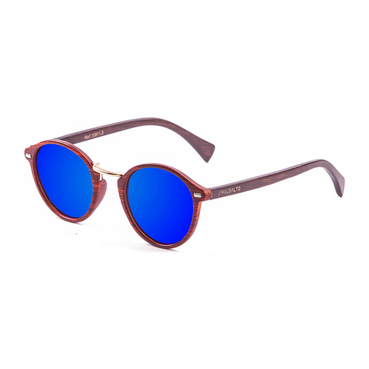 Gafas de sol PALO ALTO MARYLAND WOOD - De brazo marrón bambú / Revo marrón oscuro y azul