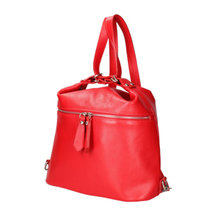 Borsa a spalla convertibile in zaino Bianca da donna In Vera pelle Made in Italy 30x26x9 cm