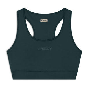 Reggiseno sportivo supporto medio con logo glitter