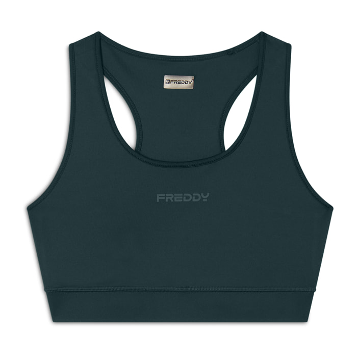 Reggiseno sportivo supporto medio con logo glitter