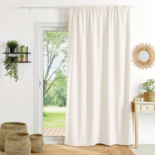 Rideau ignifugé M1 galon fronceur - Naturel