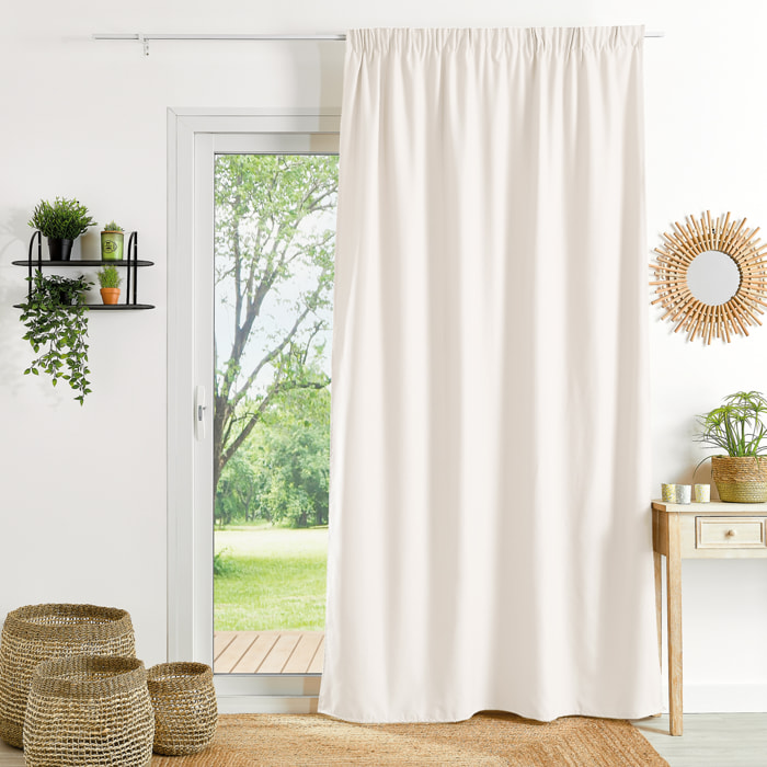 Rideau ignifugé M1 galon fronceur - Naturel