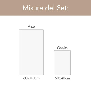 INTRECCI HOME Set Bagno Asciugamani Viso+Ospite, in Puro Cotone 300 g, Leggerezza e Praticità, con Lavorazione Nido d’Ape, Ideale per Asciugatura Rapida