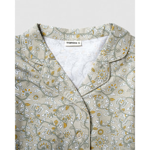 Pijama largo camisero algodón seren verde