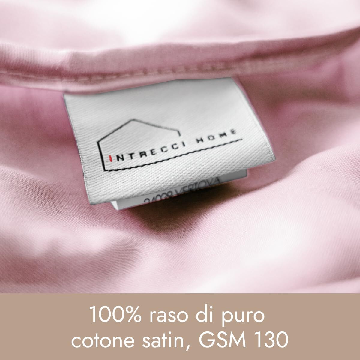 Intrecci Home Lenzuolo con Angoli, Lenzuolo Sotto in Raso di Puro Cotone Satin,Made in Italy, Morbidezza Suprema, Elegante e Confortevole, Tinta Unita
