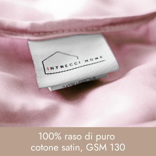 Intrecci Home Lenzuolo con Angoli, Lenzuolo Sotto in Raso di Puro Cotone Satin,Made in Italy, Morbidezza Suprema, Elegante e Confortevole, Tinta Unita