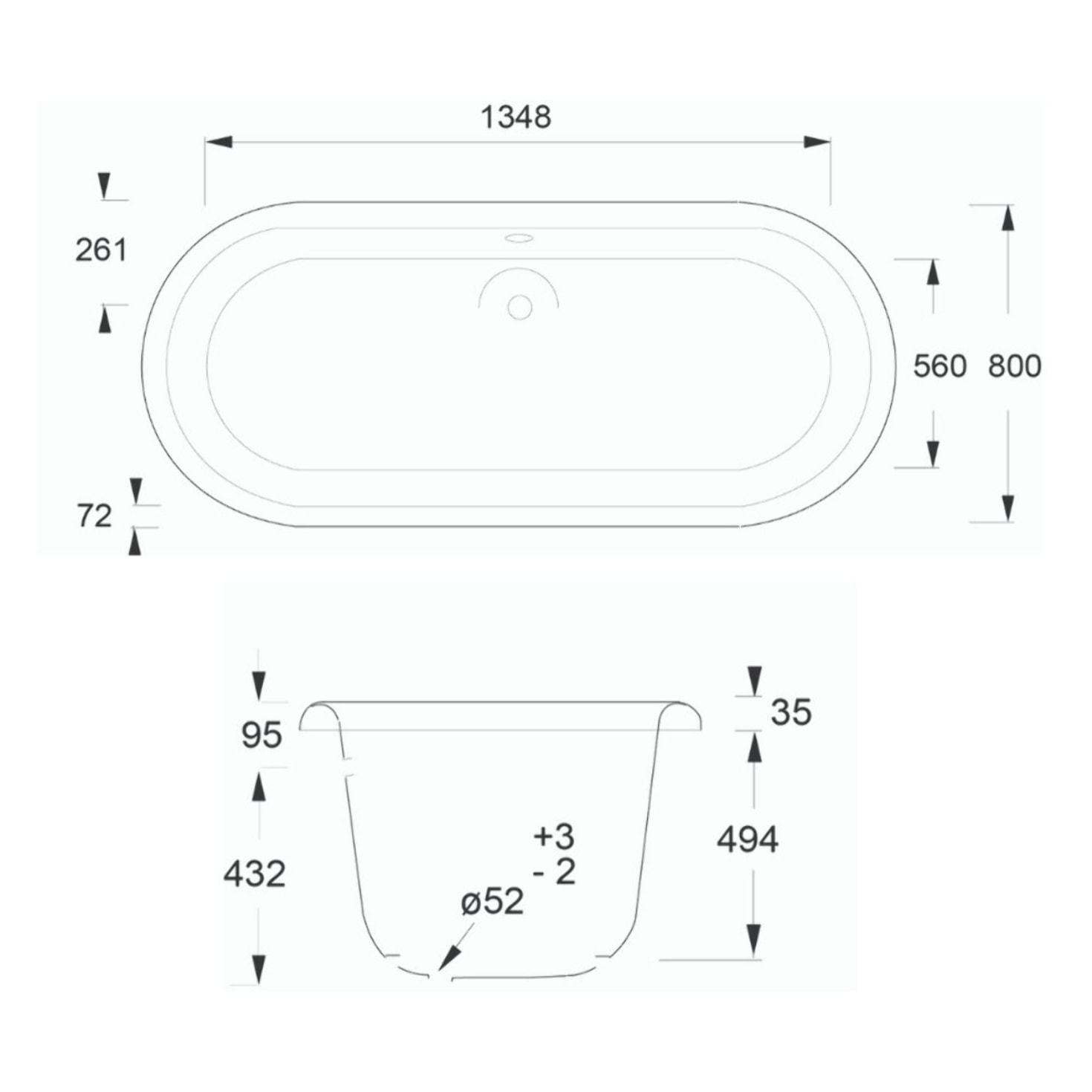 Baignoire Ilot Cléo 175 x 80 fonte