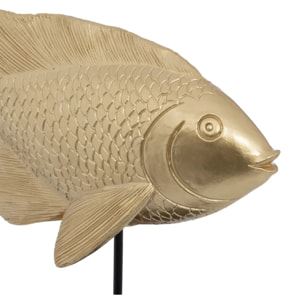 Statuette poisson "Océane" doré H25cm