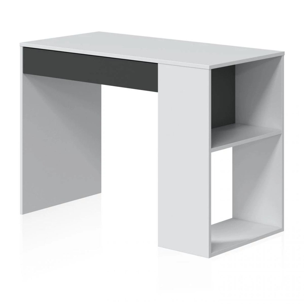 Mesa de escritorio Adam Blanco Artik (Blanco Mate) - Gris Grafito