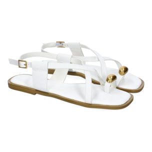 Sandalias Planas de Mujer, Diseño Comodo y Elegante con Cierre de Hebilla Ajustable