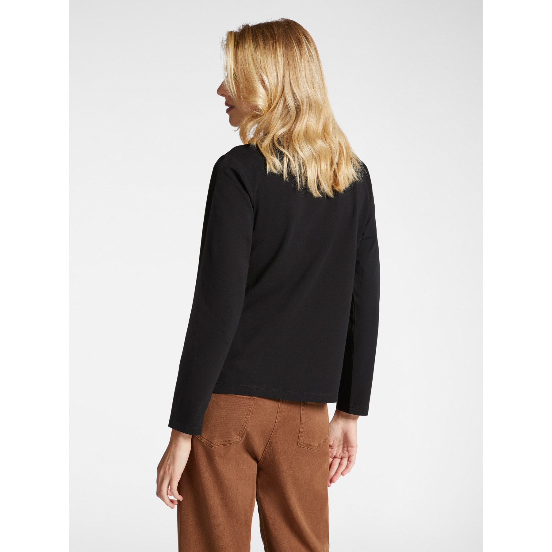 Elena Mirò - Camiseta con bordado floral - Negro