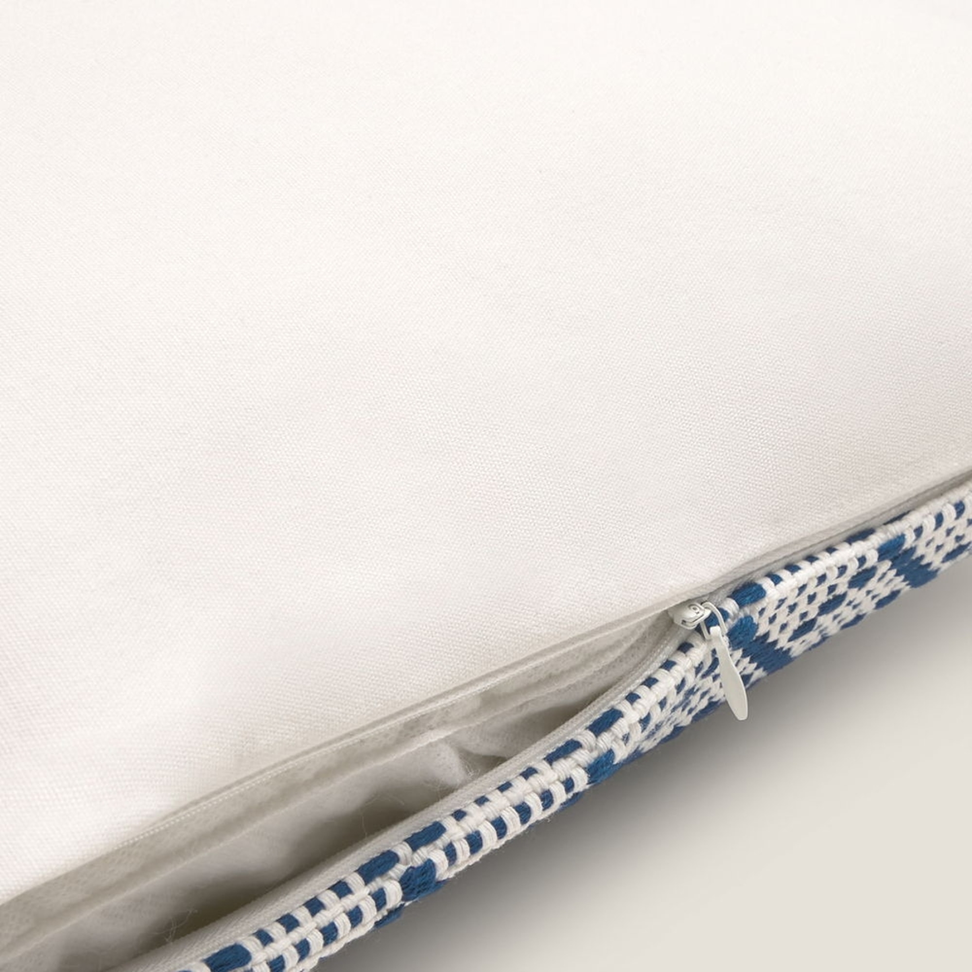 Funda de cojín tejido rombos Diamicu color azul Algodón y poliéster