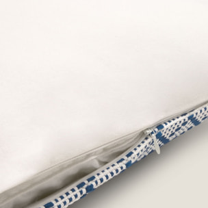 Funda de cojín tejido rombos Diamicu color azul Algodón y poliéster
