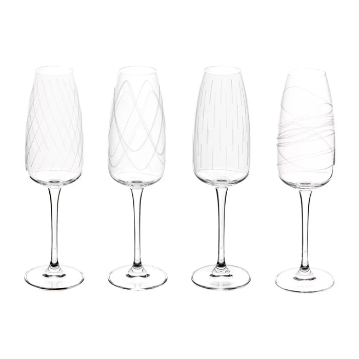 Lot de 4 flûtes à champagne Talia cristallin