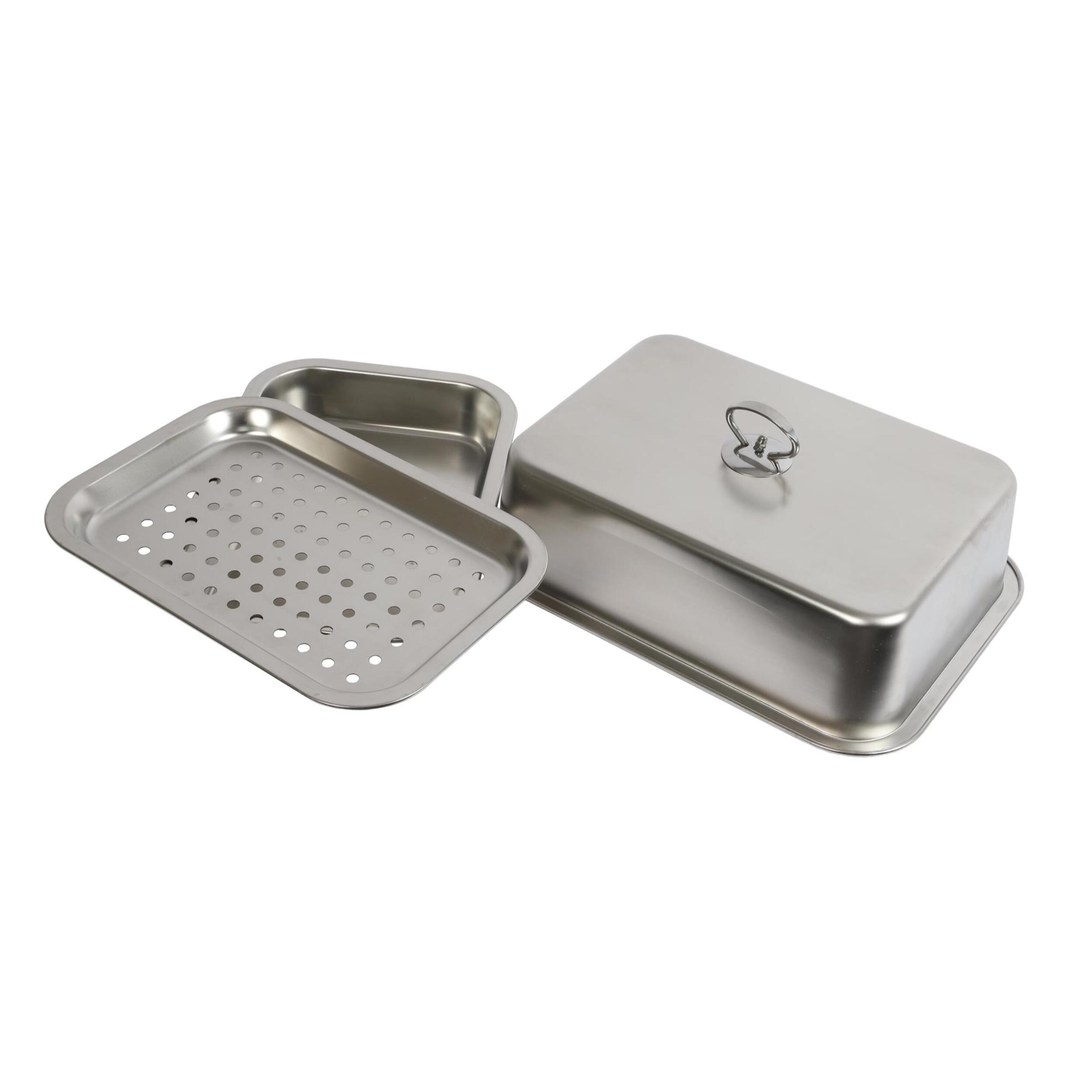 LE MARQUIER - Kit Cuisson Vapeur : plat + support ajouré + cloche forme rectangulaire