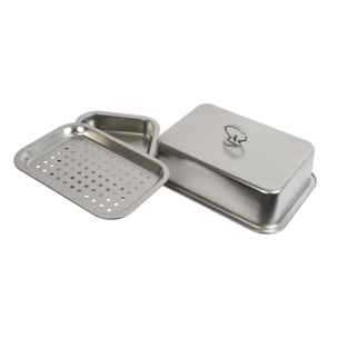 LE MARQUIER - Kit Cuisson Vapeur : plat + support ajouré + cloche forme rectangulaire