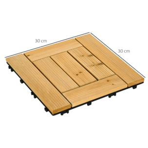 Set de 27 Piezas Baldosas de Madera 30x30 cm Área de 2,5 m² para Jardín Balcón