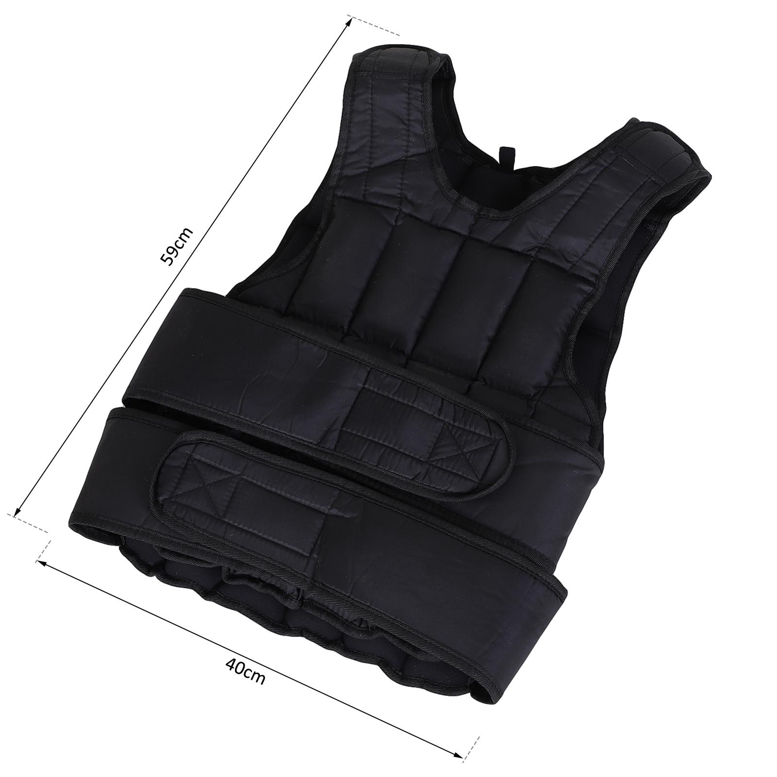 Homcom - Gilet lesté réglable veste lestée 20 Kg max. poids amovibles  entrainement musculation exercice boxe oxford noir