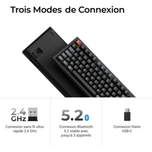 Clavier gamer sans fil KEYCHRON V6 Ultra 8K Swappable RGB Backlight