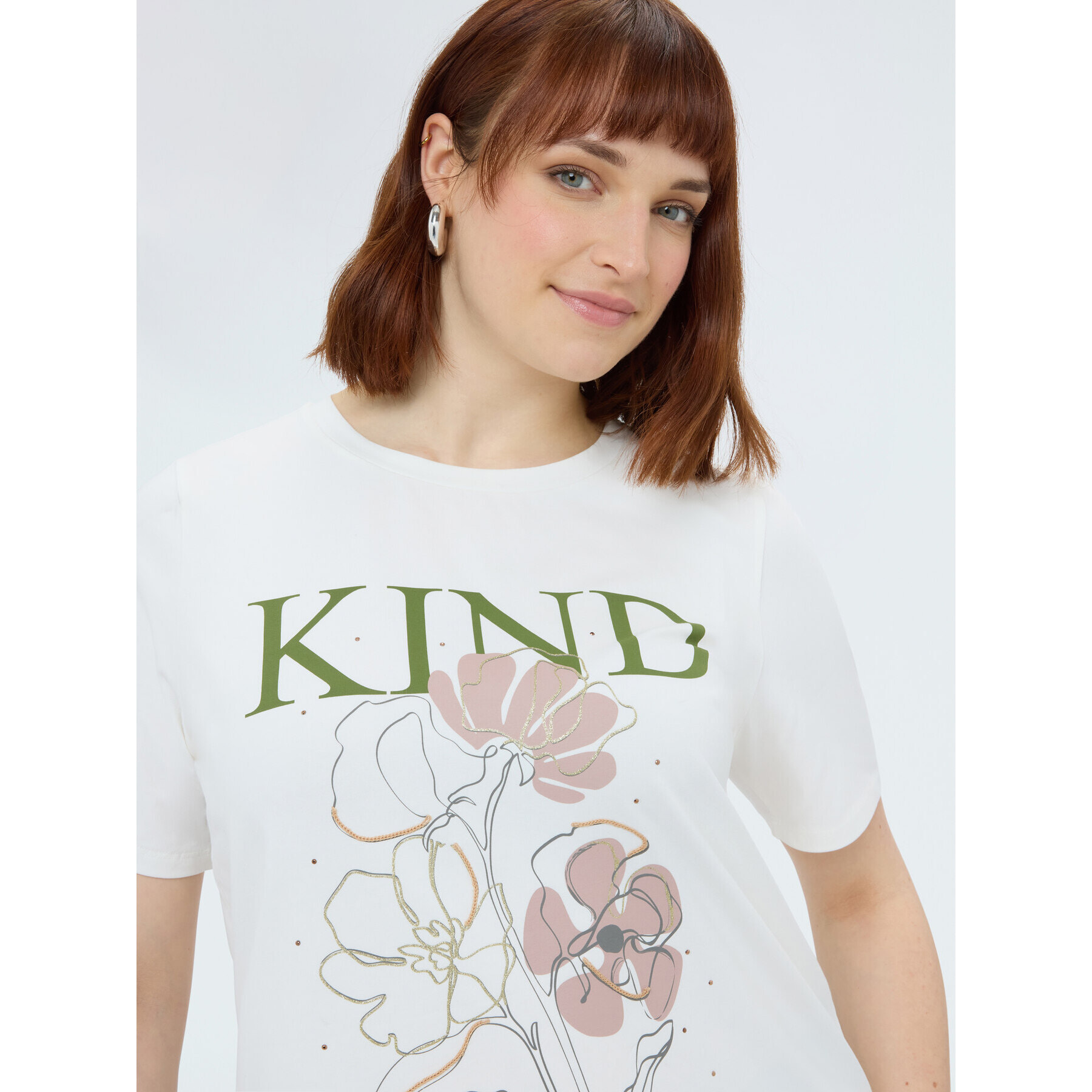 Fiorella Rubino - Camiseta de algodón con estampado floral - Blanco