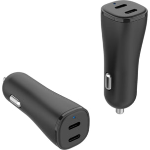 Chargeur allume cigare ESSENTIELB 40W 2x USB-C noir