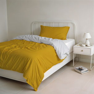 PARURE COPRIPIUMINO NATURAL COLOR PIAZZA E MEZZA - 100% COTONE MADE IN ITALY