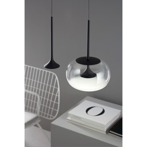 LEDS C4 Colgante Alive Single LED 8.5 Blanco cálido - 2700K ON-OFF Negro 492lm