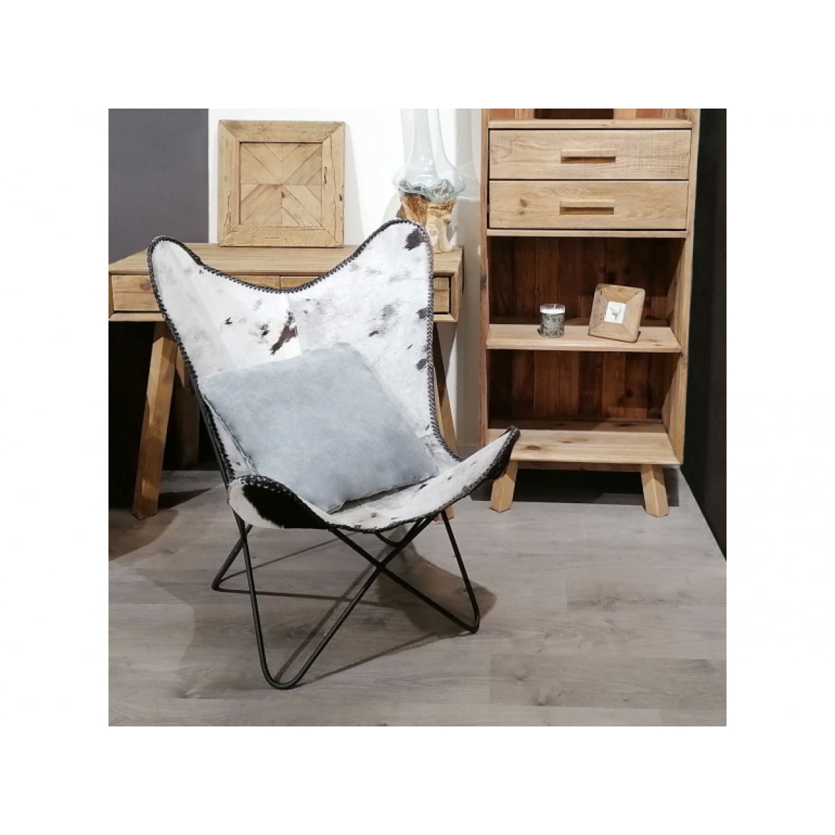 Coussin polaire 40x40 doux gris givré - WOOLY
