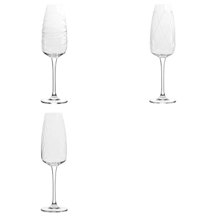 4 flûtes transparent D7xL24,9cm