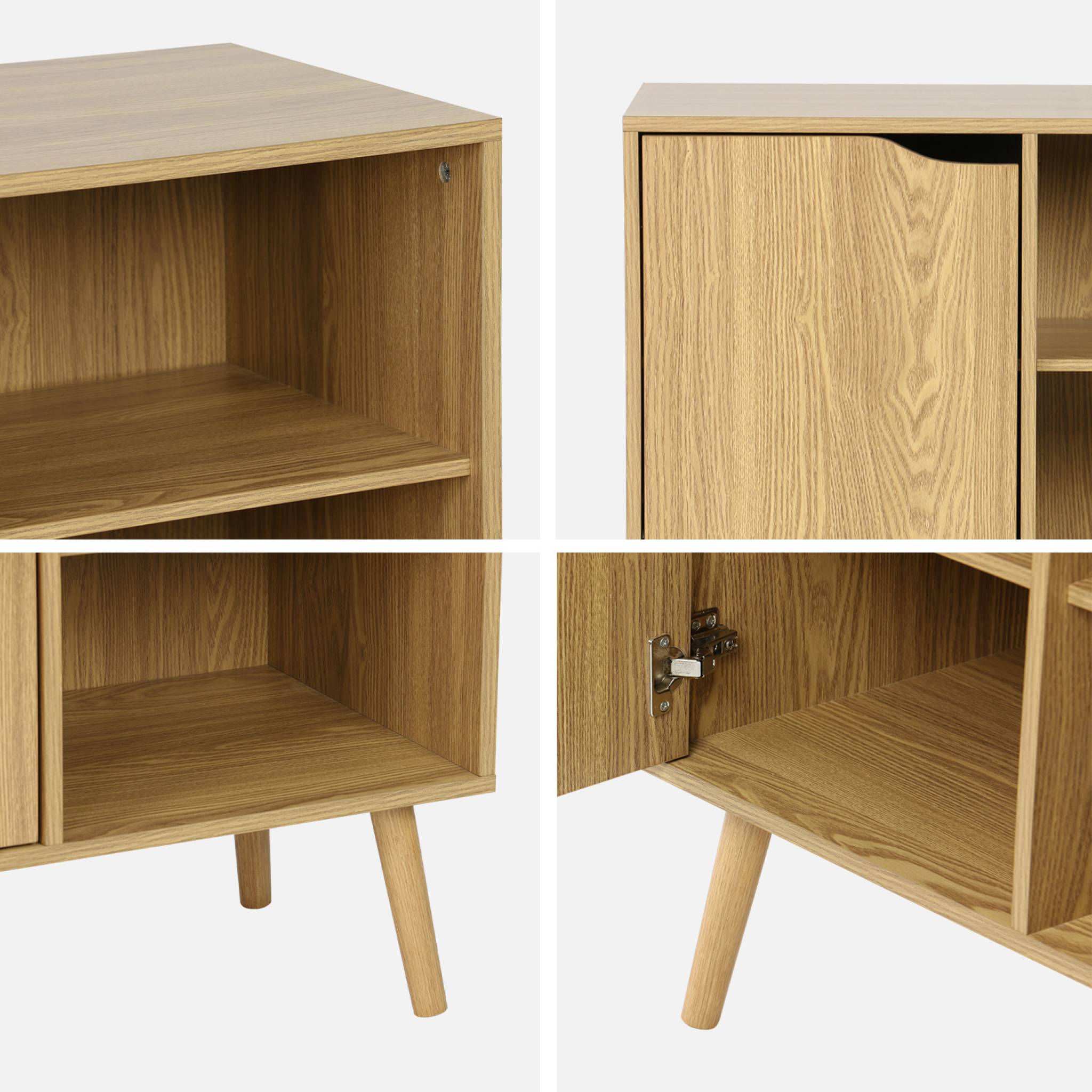 Buffet de rangement effet frêne 1 porte. 2 étagères. buffet bas. 80cm