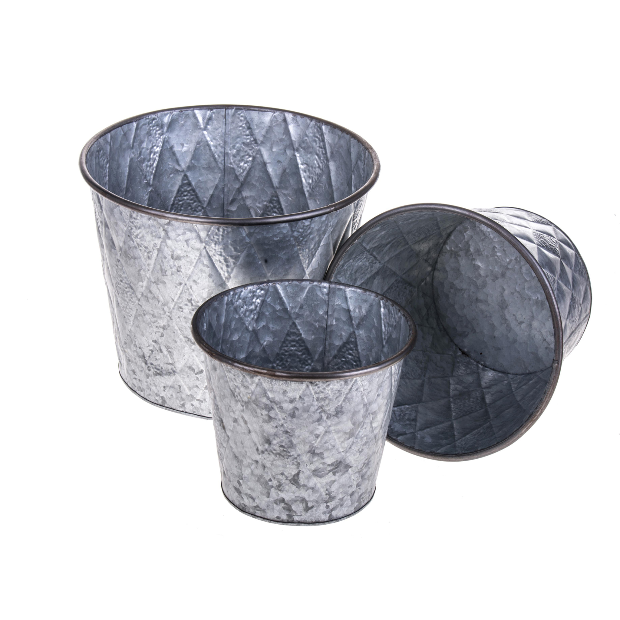 Cachepot In Latta. Diametro 31,5 Cm - Pezzi 1 - 31,5X25X31,5cm - Colore: Marrone  - Bianchi Dino - Espositori E Vasi Metallo