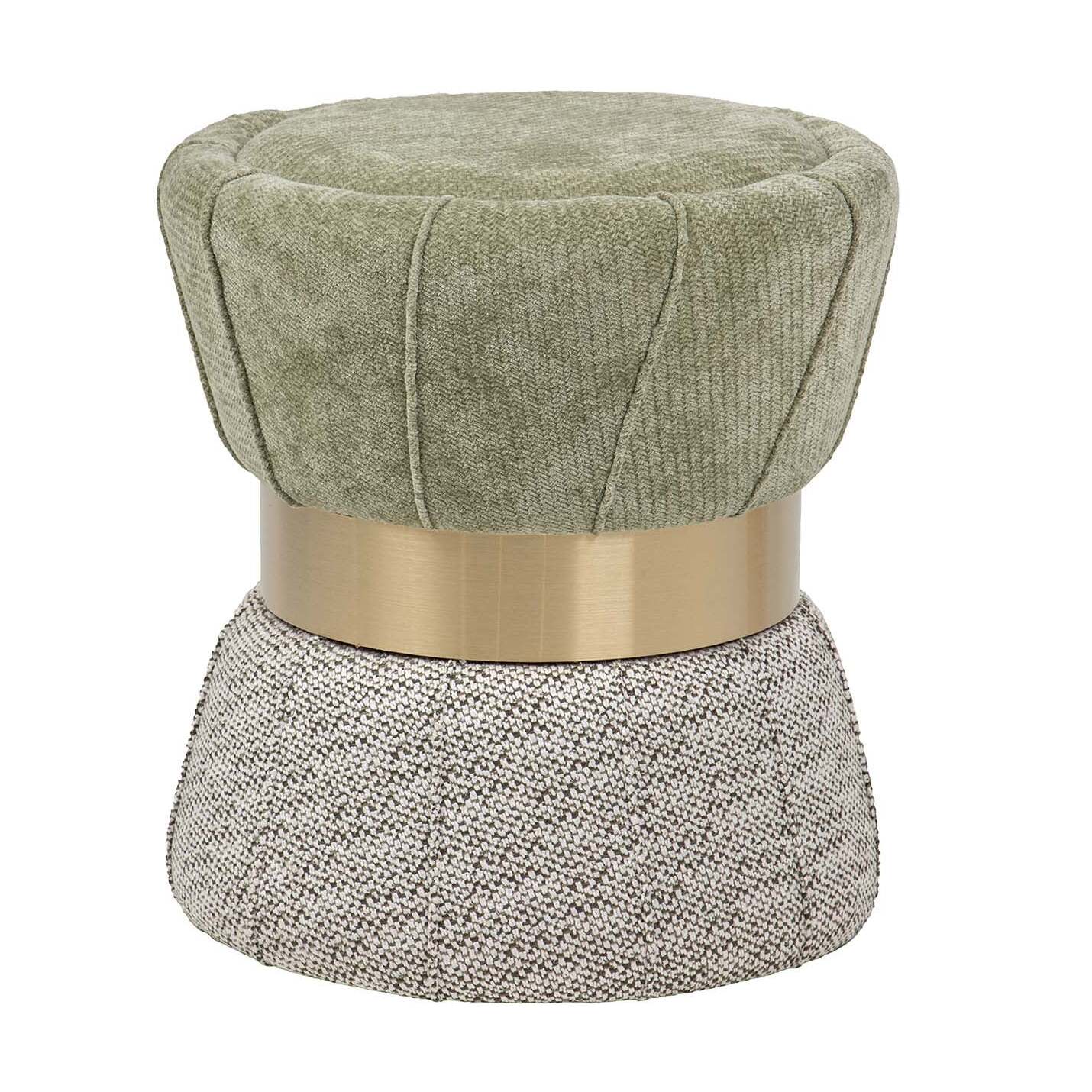 Puff Velvet Gris Verde 40x40x44 Cm