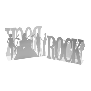 Set di 2 portariviste in metallo design rock bianco cm35x12h24