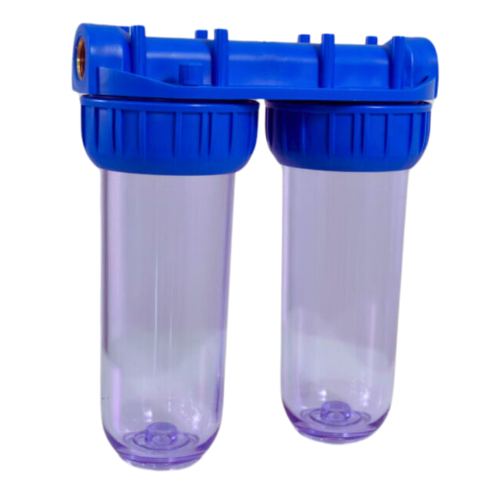 Double filtre transparent 1", pour un traitement de l'eau deux fois plus efficace (SATHF1D)