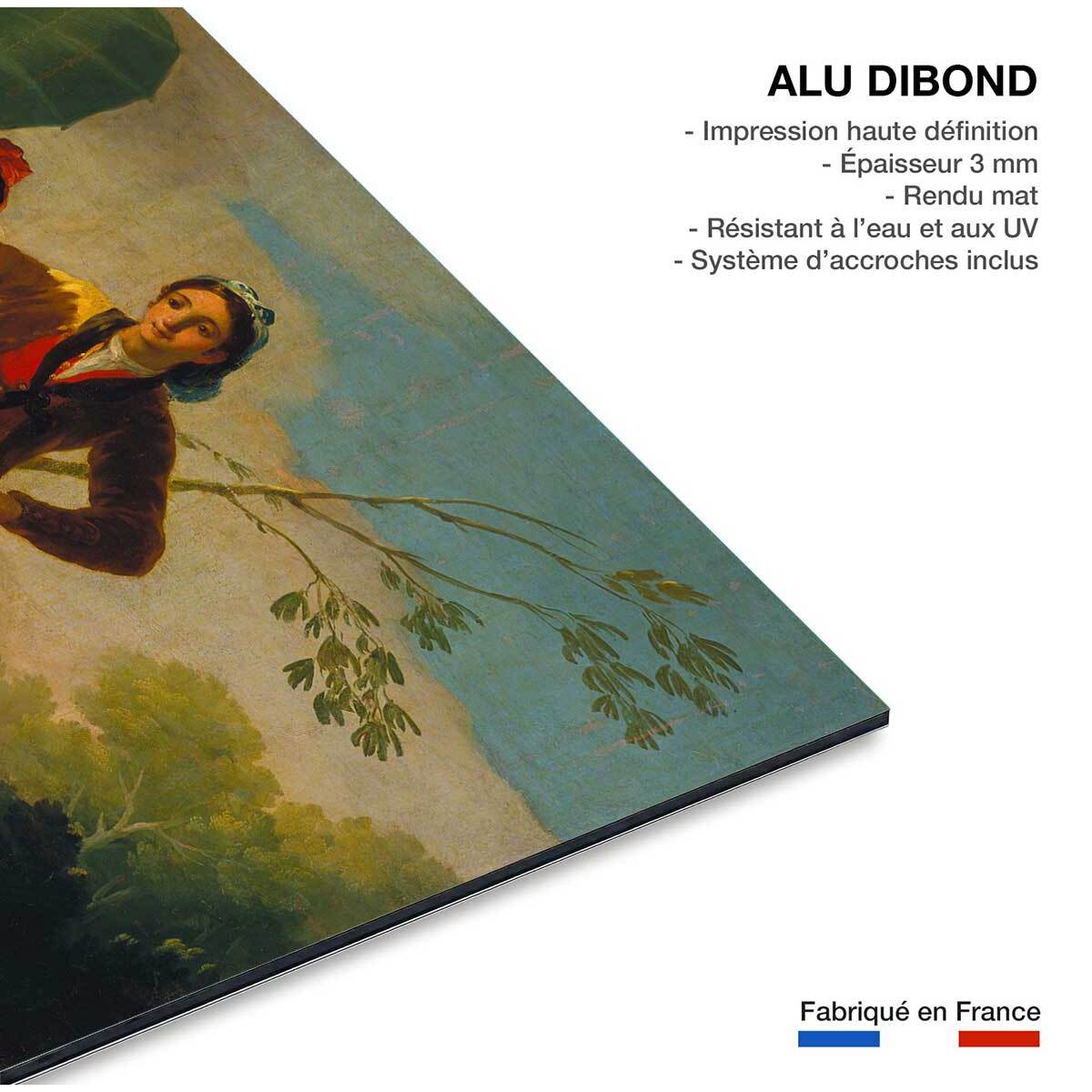 Tableau célèbre Le Parasol de Francisco José de Goya Tableau alu Dibond