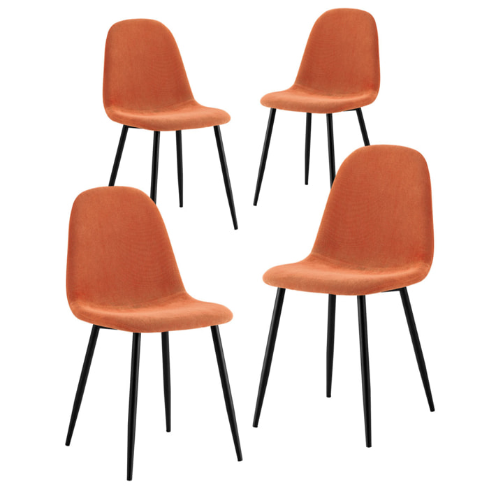 Sedie design da salotto imbottite Orange. Set da 4