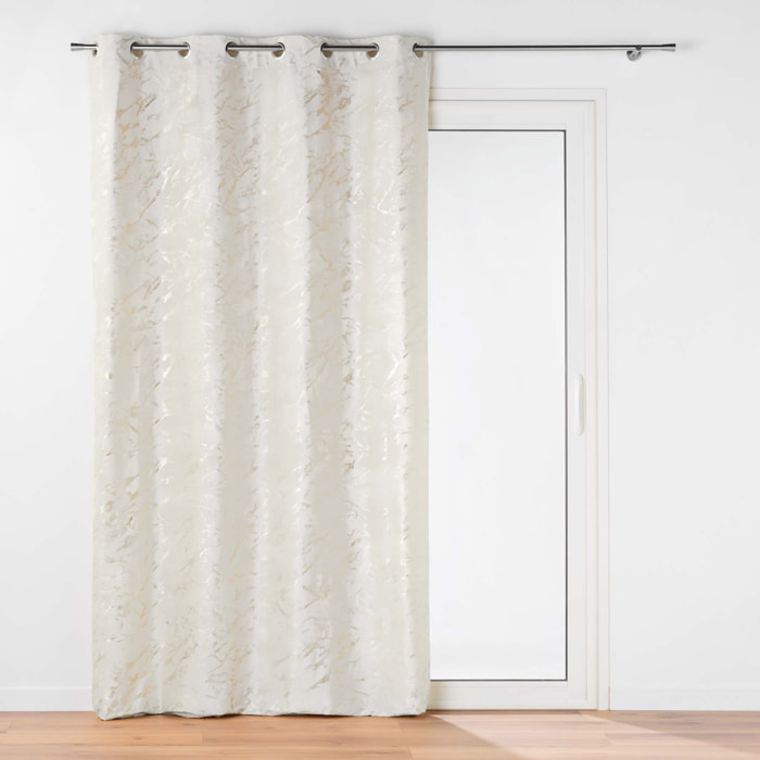 Rideau velours  - Effet marbre - Blanc