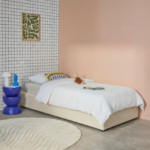 Lit coffre sommier à lattes 90 x 190cm velours côtelé (fine côte) DEVON