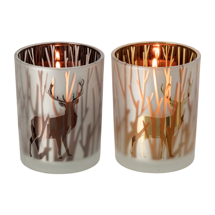 J-Line chandelier cerf - verre - marron/marron foncé - medium - assortiment de 2