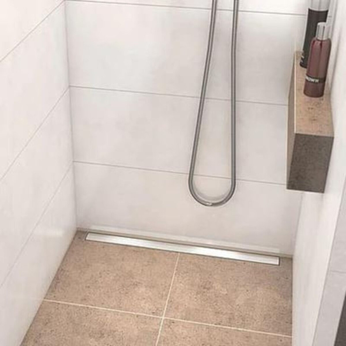 Receveur à carreler 160 x 100 cm Wedi Fundo Riolito Neo + barrette + bonde horizontale + kit d'étanchéité et colle 320