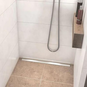 Receveur à carreler 160 x 100 cm Wedi Fundo Riolito Neo + barrette + bonde horizontale + kit d'étanchéité et colle 320